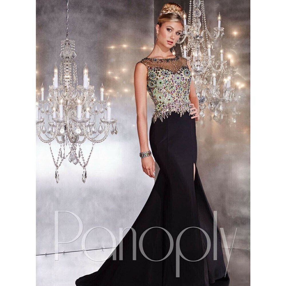 Panoply Rhinestone Fit and Flare Prom Dress 14734 Carnival